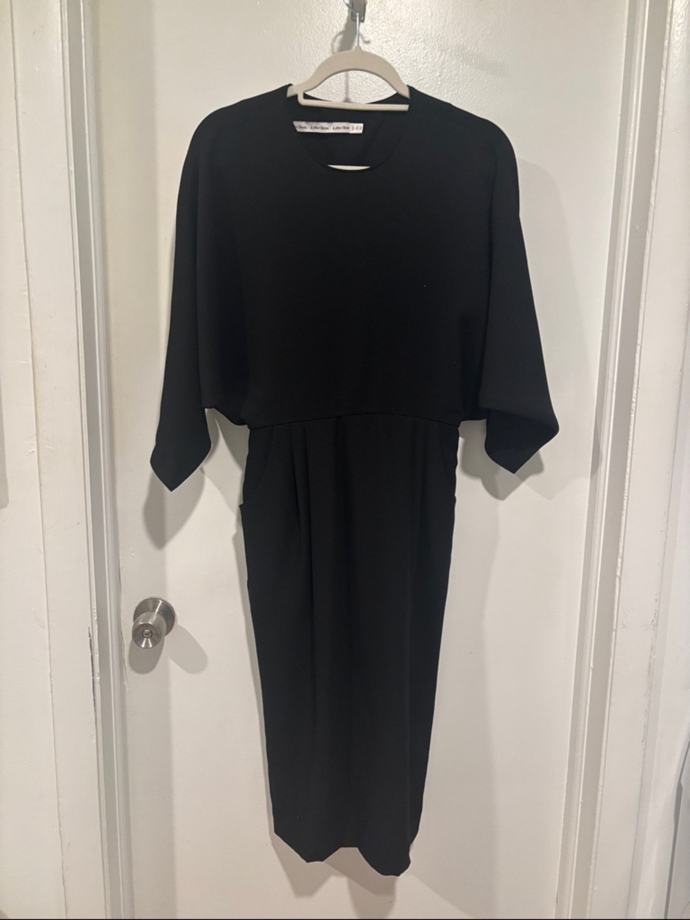 & Other Stories Black Bat Wing Midi Dress Size 4